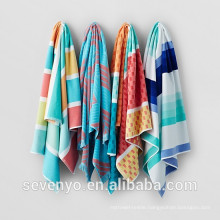 Hot sales New design Velour Stripe Pool Beach Towel BT-386 China Supplier